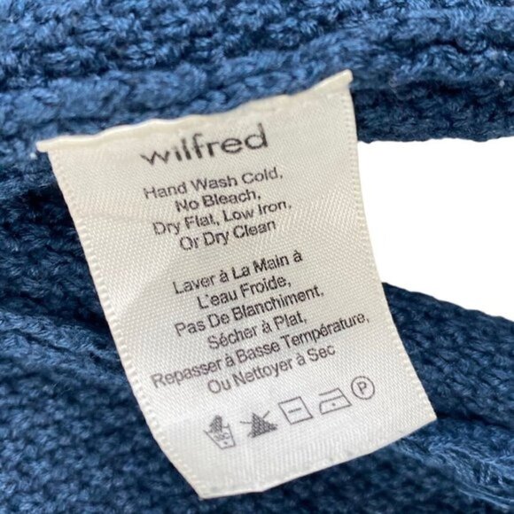 Aritzia Wilfred Galois Silk Cashmere V Neck Sweater Blue Teal Pullover US XXS - Picture 7 of 8